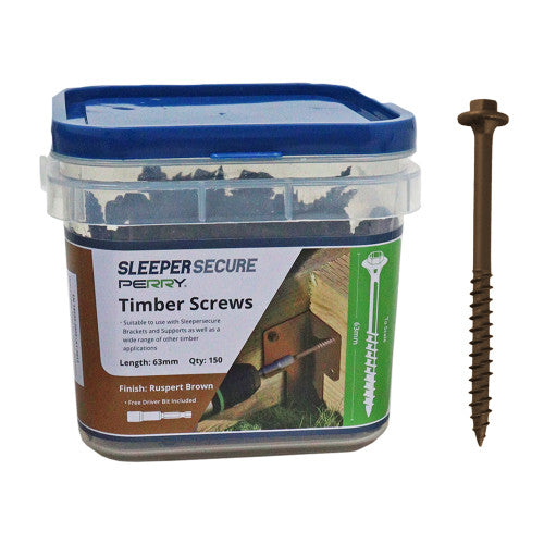 63mm No.4729 SleeperSecure Sleeper Screws - Hex Head
